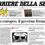 Il Corriere della Sera, la prima pagina di oggi