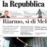 Repubblica, la prima pagina di oggi