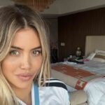 Wanda Nara con la maglia dell'Argentina