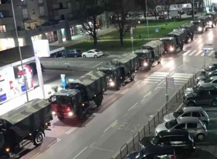 Le bare portate via dall'ospedale di Bergamo dall'Esercito durante la pandemia