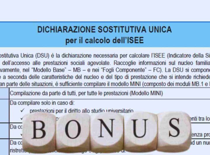 bonus per determinati isee
