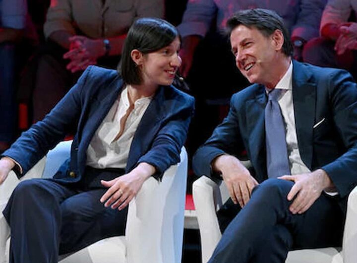 La strategia di Conte: mai cespugli del Pd, niente accozzaglie, vuole un patto scritto, nella foto Schlein e Conte