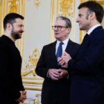 macron con zalensky e stramer
