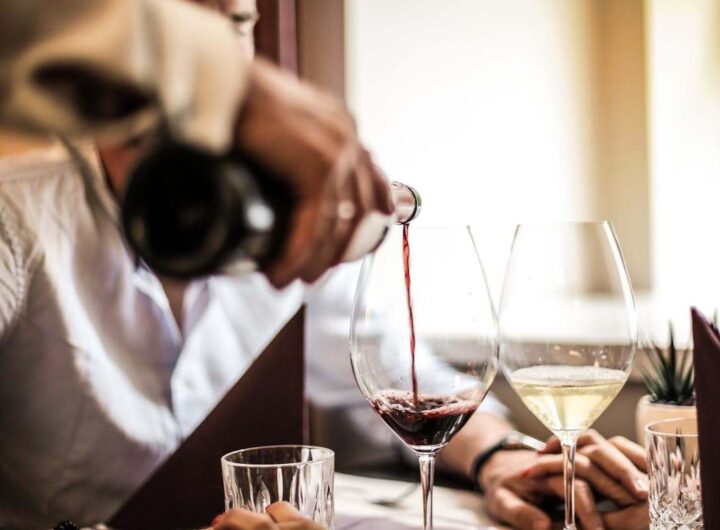 vino rosso e vino bianco nei bicchieri