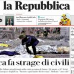 Repubblica, la prima pagina di oggi