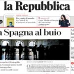 Repubblica, la prima pagina di oggi