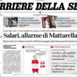 Il Corriere della Sera, la prima pagina di oggi