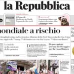 Repubblica, la prima pagina di oggi