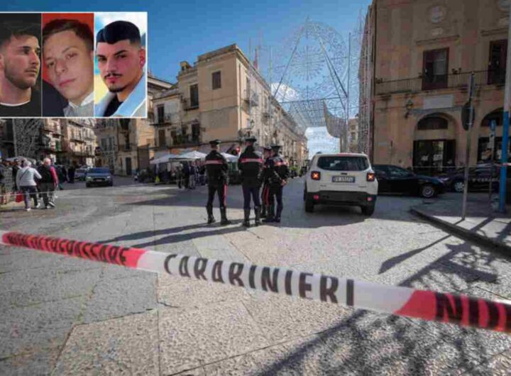 Nella foto i tre ragazzi uccisi a Monreale e il luogo della sparatoria