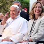 Dalla Cisl a Palazzo Chigi, sipario sulla Triplice sindacale, fine del ‘68 lungo, nella foto Meloni con il Papa al G7