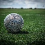 Pallone su un campo di calcio