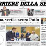 Il Corriere della Sera, la prima pagina di oggi