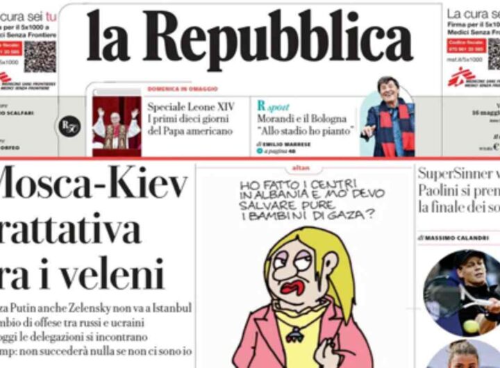 Repubblica, la prima pagina di oggi