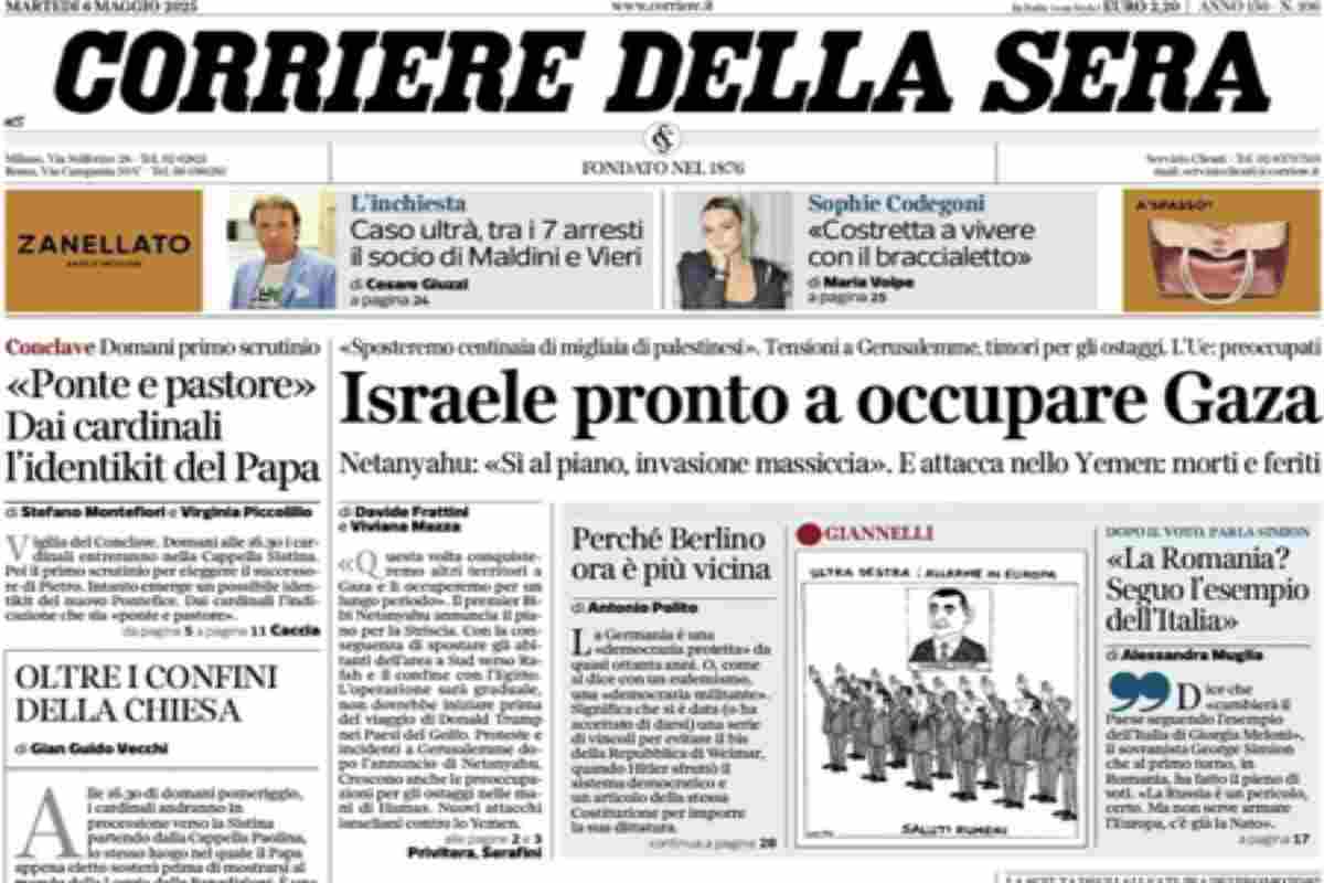L’EDICOLA, Il Corriere: “Israele pronto a occupare Gaza”. Il Messaggero: “Israele: invaderemo Gaza”. Il Fatto: “Bibi occupa e deporta. In Ue vietato parlarne”