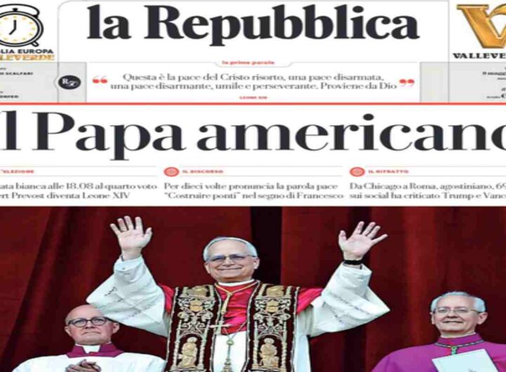 Repubblica, la prima pagina di oggi