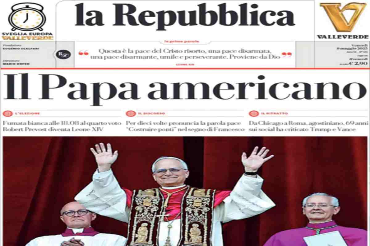 L’EDICOLA, Repubblica: “Il Papa americano”. La Stampa: “Il Papa dei due mondi”. La Verità: “Sarà un altro Bergoglio?”