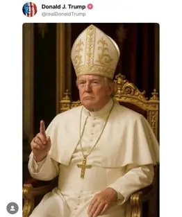 Trump vestito da Papa intorbida il Conclave, i retroscena della vigilia, chi sarà il nuovo Papa?