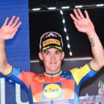 Jonas Vingegaard incoronato a Madrid re della Vuelta, tappa interrotta dai manifestanti pro Palestina Nella foto Mads Pedersen