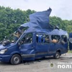 minibus colpito da drone russo