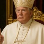 trump vestito da papa