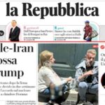 La Repubblica, la prima pagina di oggi