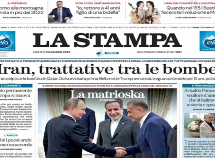 La Stampa, la prima pagina di oggi