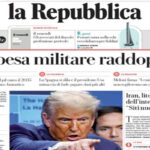 Repubblica, la prima pagina di oggi