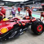 la ferrari durante le prove in australia