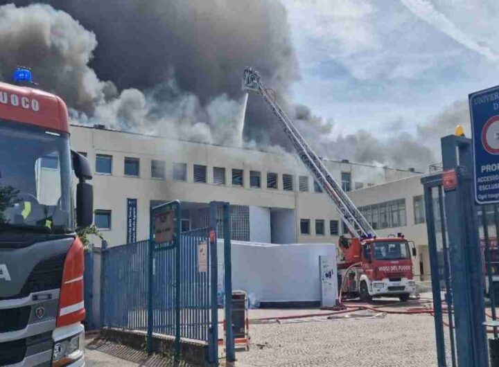 L'incendio all'Università della Tuscia a Viterbo