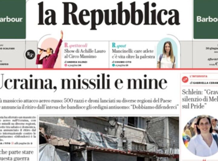 prima pagina repubblica