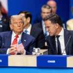 Nato o non Nato: europei, se volete la pace, fatevi l’atomica, nella foto trump alla nato