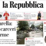La Repubblica, la prima pagina di oggi