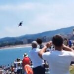 jet militare vicino spiaggia