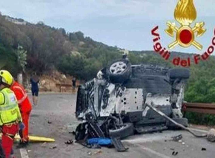 L'auto di Giorgetto Giugiaro ribaltata