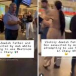 Un frame dell'aggressione a due ebrei all'autogrill