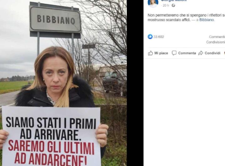 La premier Meloni a Bibbiano