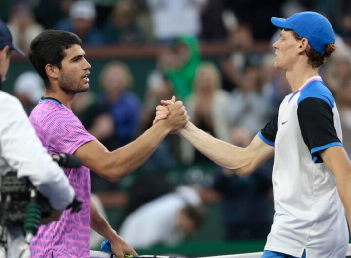 sinner e alcaraz a fine partita