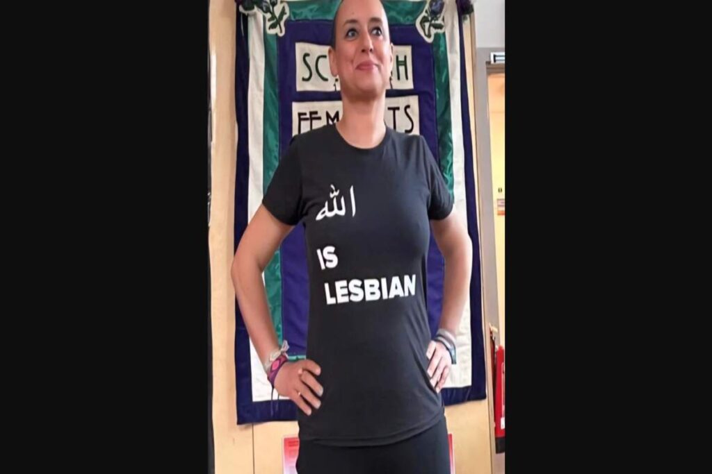 L'attivista con la maglietta incriminata