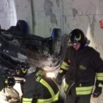 auto rbaltata sulla a23