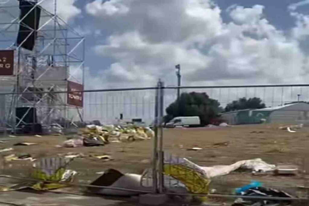 I rifiuti rimasti nell'area del Giubileo dei giovani