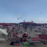 La tromba d'aria che ha colpito la spiaggia di Maccarese