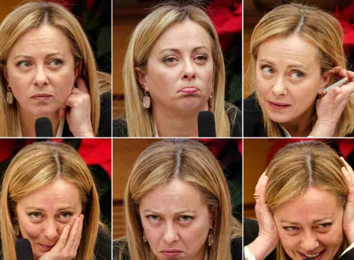 Le diverse espressioni della Meloni premier