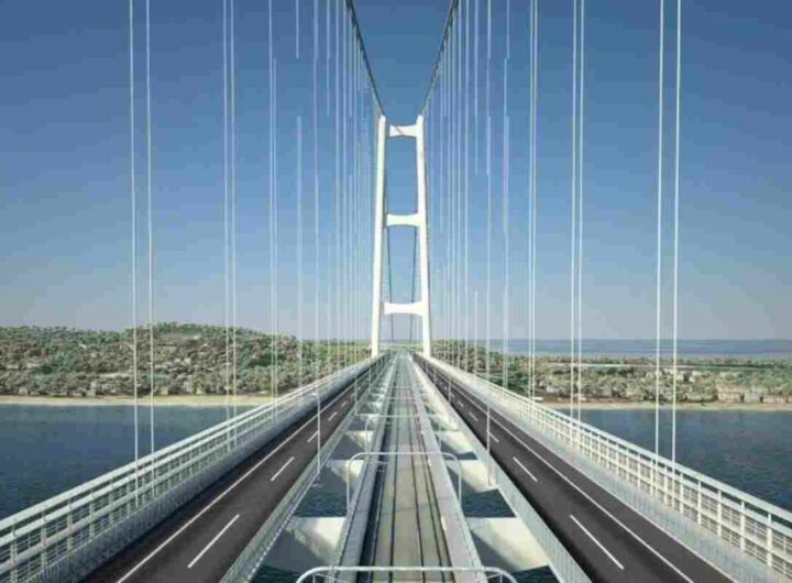 Contabilità creativa per il Ponte: ci hanno sgamato, al massimo Salvini può offrire un cannolo ai siciliani, nella foto un rendering del ponte sullo Stretto