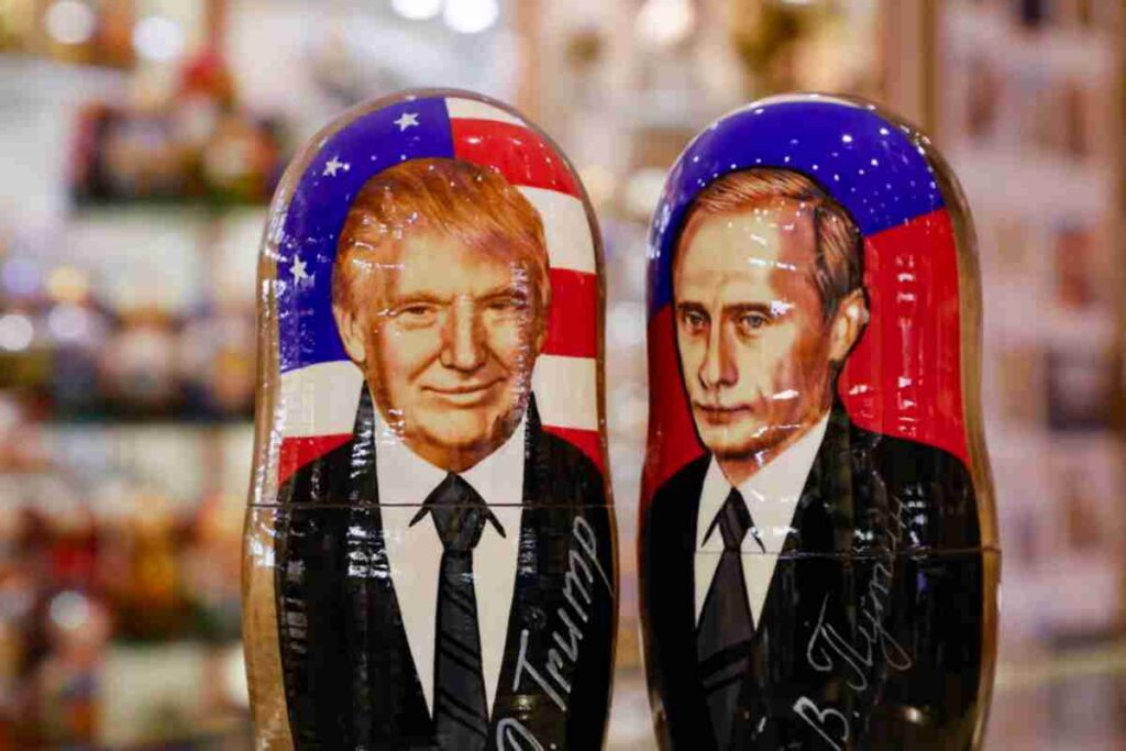 Trump ha subito, ora Zelensky e l’Europa devono ingoiare: le ragioni di Putin, le paure dei Baltici , nella foto le Matrioske di Putin e Trump