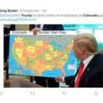Trump, senilità dilettantismo o collusione? Un esame critico, cosa può riservarci il futuro , nella foto trumpo davanti a una mappa