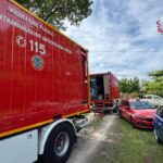 vigili del fuoco nel luogo dove sono morti due operai