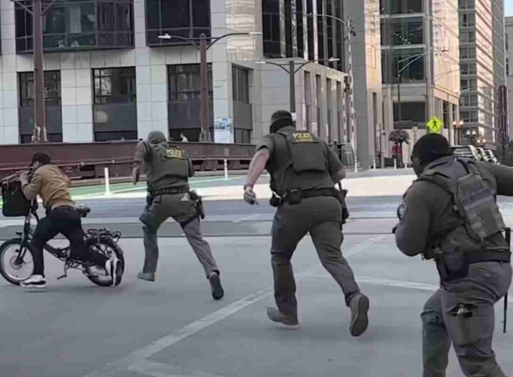 Agenti frontiera inseguono ciclista