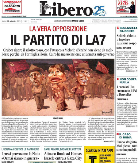 Stampa in allarme: giornalisti fate come Armand Duplantis, da 6 metri il mondo appare migliore, nella foto la prima pagina di Libero