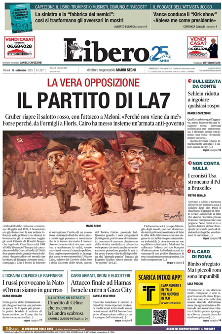 Stampa in allarme: giornalisti fate come Armand Duplantis, da 6 metri il mondo appare migliore, nella foto la prima pagina di Libero