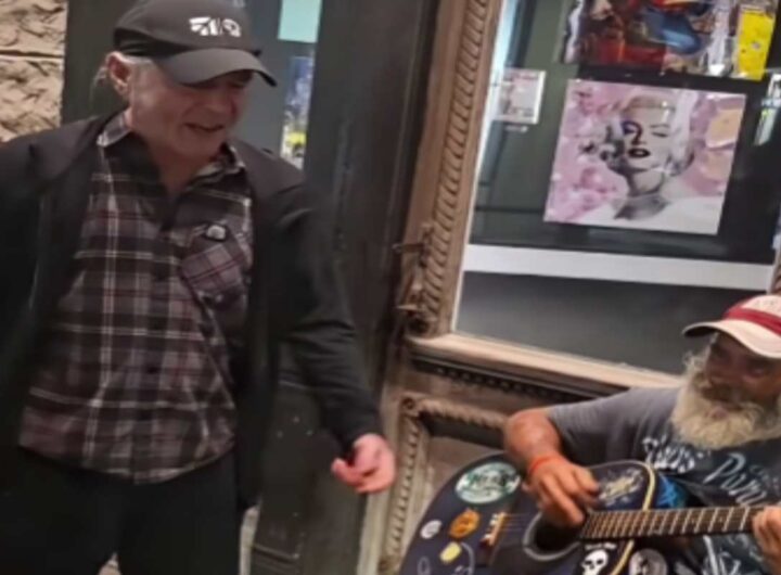 Bruce Dickinson duetta con un'artista di strada